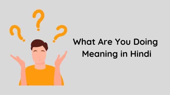 What Are You Doing Meaning in Hindi