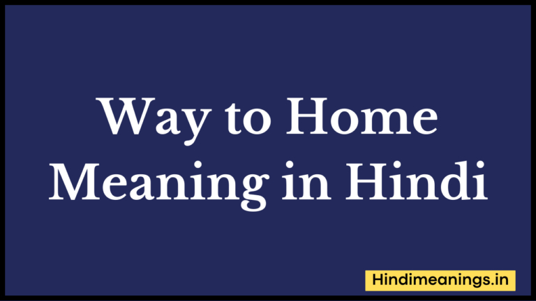 Way to Home Meaning in Hindi