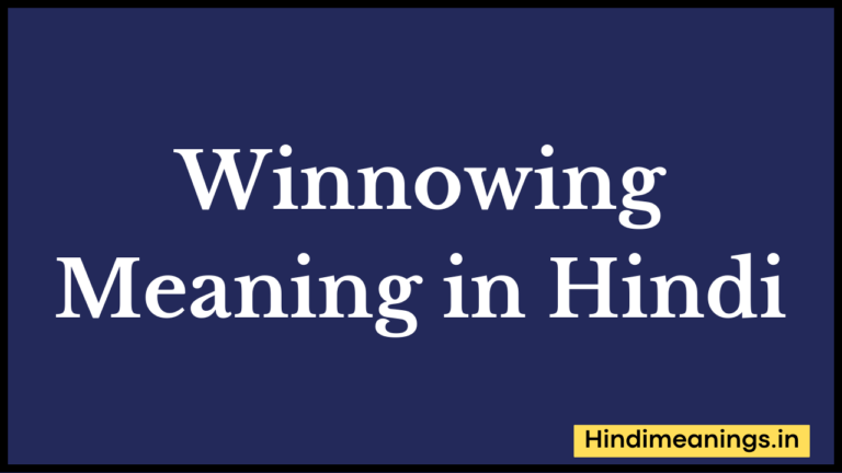 Winnowing Meaning in Hindi