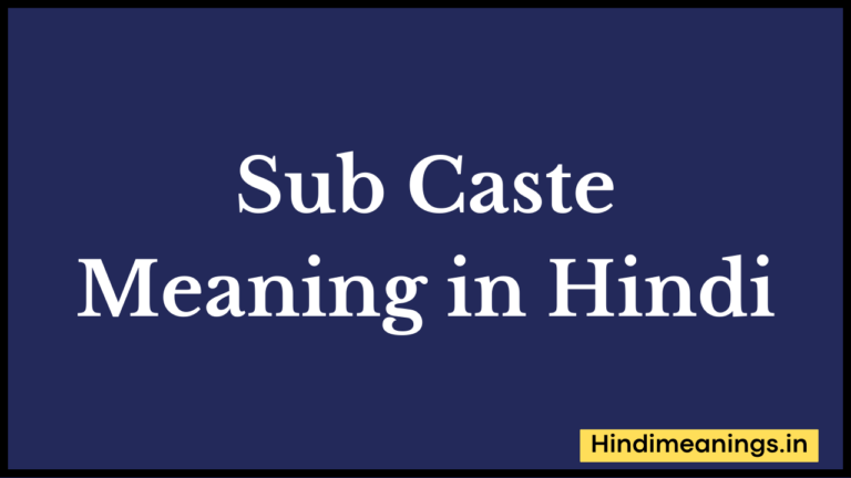 Sub Caste Meaning in Hindi