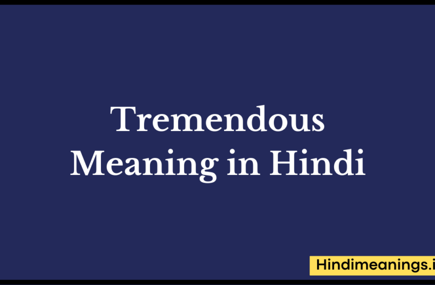 Tremendous Meaning in Hindi