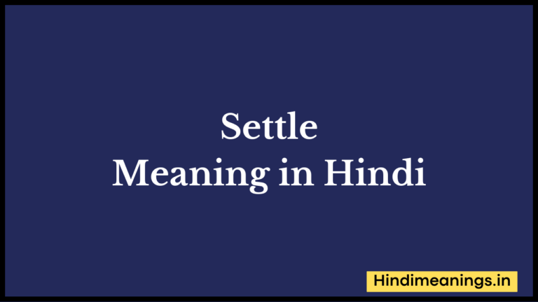 Settle Meaning in Hindi