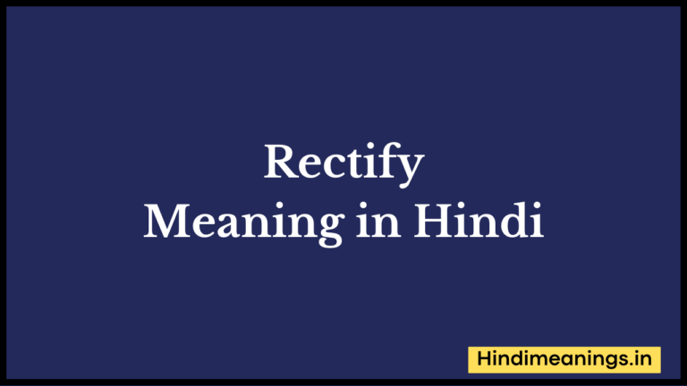 Rectify Meaning in Hindi