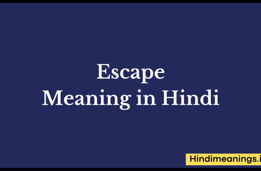 Escape Meaning in Hindi