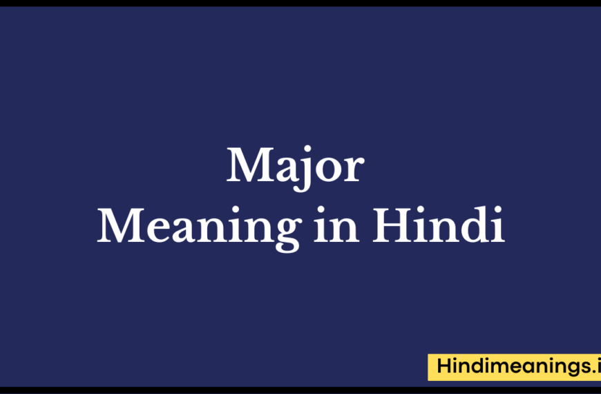 Major Meaning in Hindi