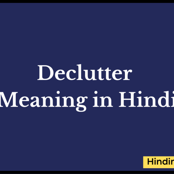 Declutter Meaning in Hindi